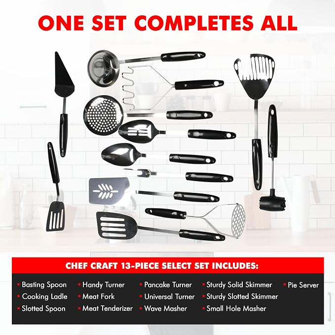 Chef Craft 13 Piece Select Stainless Steel Kitchen Tool Set - Image 4