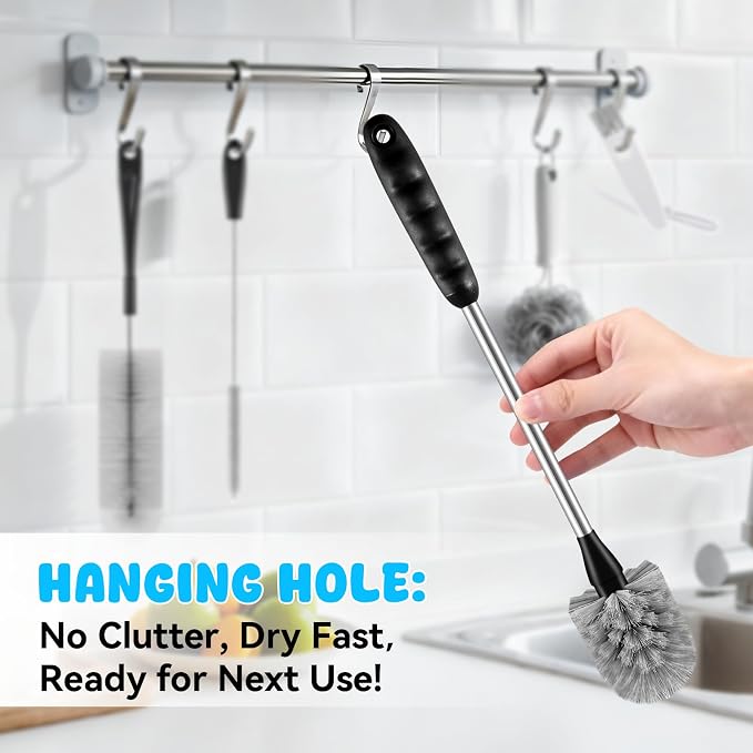 4 Pack Bottle Brush Cleaning Set, Including Long Handle Water Bottle Brush and - Image 7