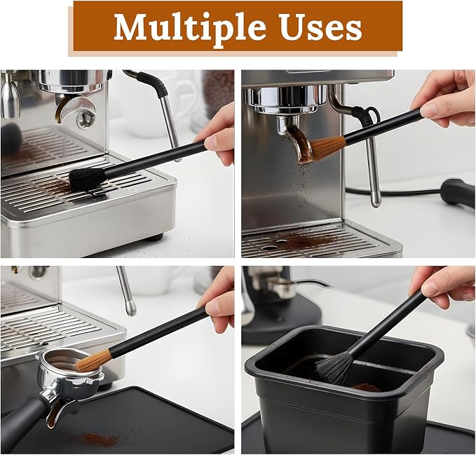 2PCS Coffee Grinder Brush Set, Espresso Machine Cleaning Brush Kit - Image 3