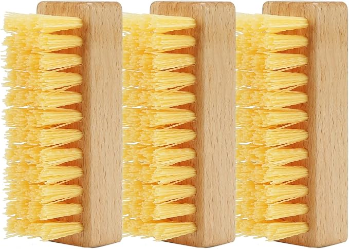 Shoe Cleaning Brushes, Wooden Shoe Sole Bottom Scrub Brush, Stiff Nylon by SUPERWASHPLUS