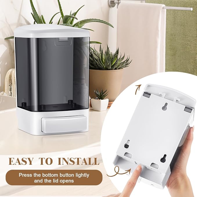 Hushee 4 Pcs Plastic Wall Mounted Soap Dispenser Commercial Manual Soap - Image 3