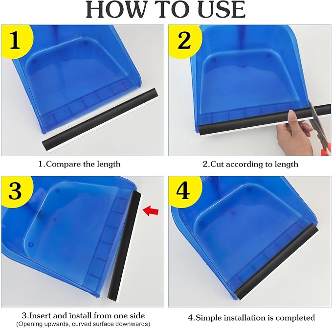2pcs Plastic Strip Replacement for Dustpan Edge Bar Dust Pan Inlet Soft - Image 4