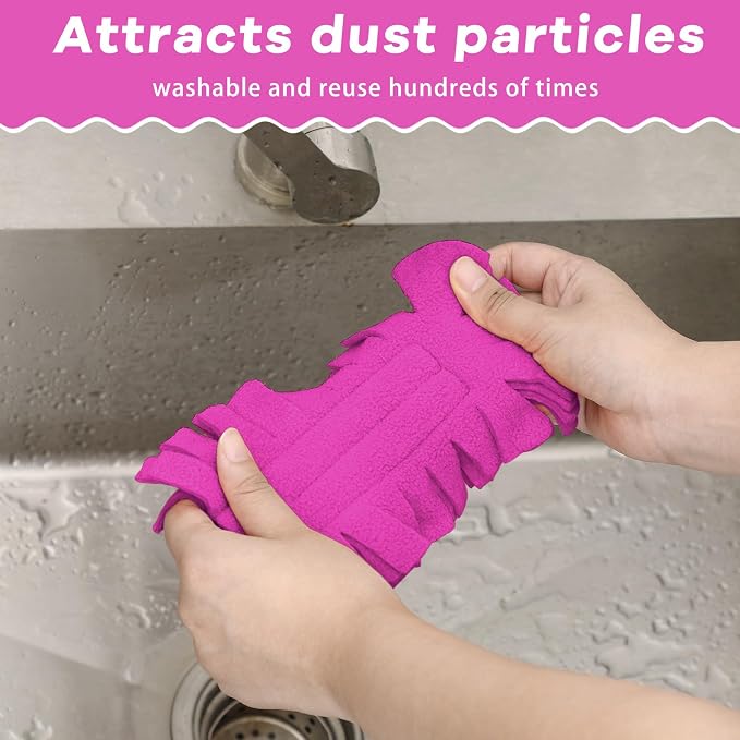Zubebe 6 Pcs Duster Refill Reusable Fleece Duster Refills Feather Flat Dusters - Image 3