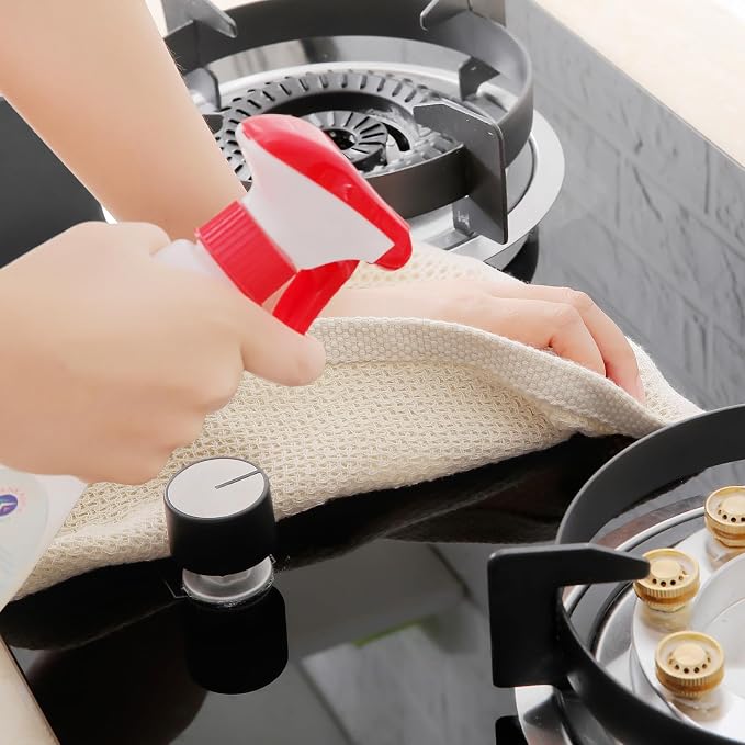 Homaxy 100% Cotton Waffle Weave Kitchen Towels, Quick Drying Cleaning Towels - Image 5