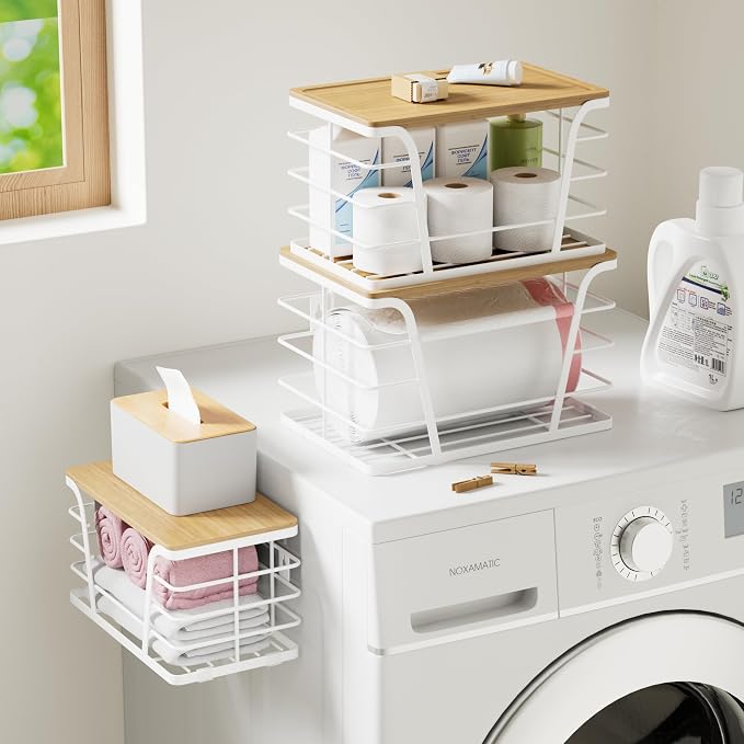3 Pack Stackable Laundry Room Organization, Trash Bag Dispenser Under Sink - Image 4