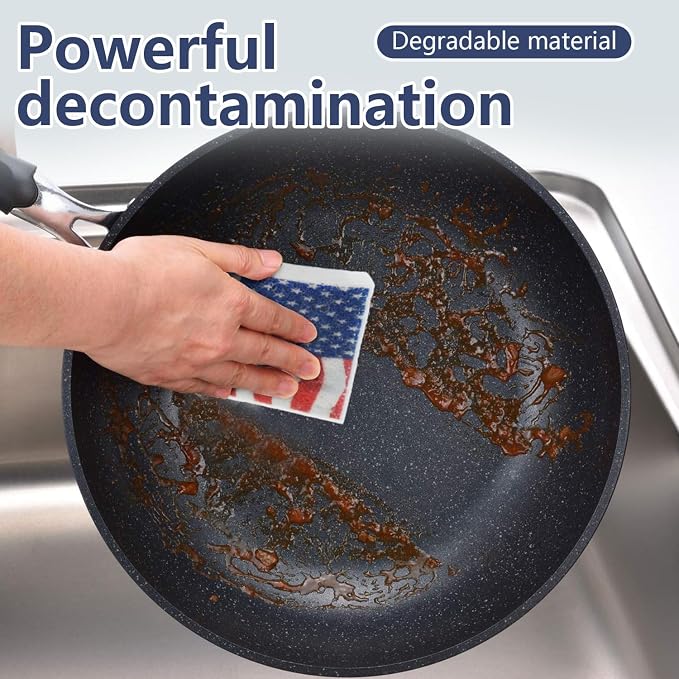 4Pcs USA Flag Heavy Duty Kitchen Dish Sponges | Large Odor Free Non-Scratch - Image 6