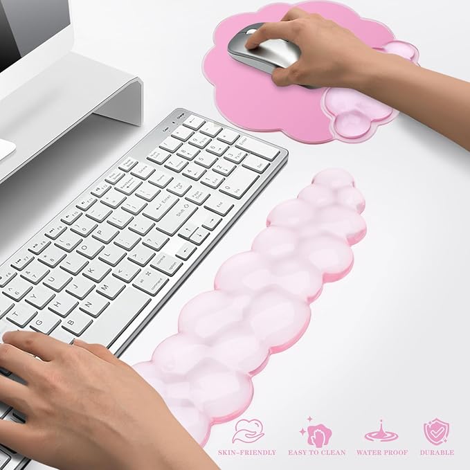 Gel Cloud Keyboard and Mouse Wrist Rest, Cute Wrist Support and Arm Support Rest - Image 5