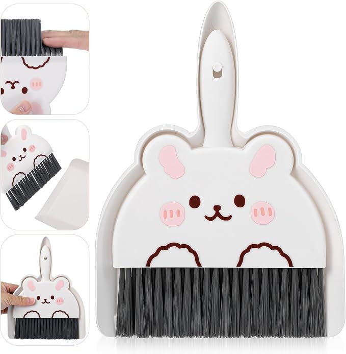Ouligay Portable Mini Dustpan and Brush Set, Cute Small Broom and Dustpan Set by Ouligay