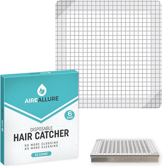 25 Pack Disposable Shower Drain Hair Catcher Mesh Stickers by AireAllure