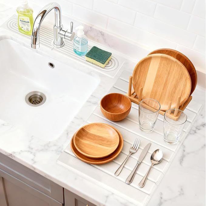 2-in-1 Stone Drying Mat Kit – Faucet Mat by QUEENLINK
