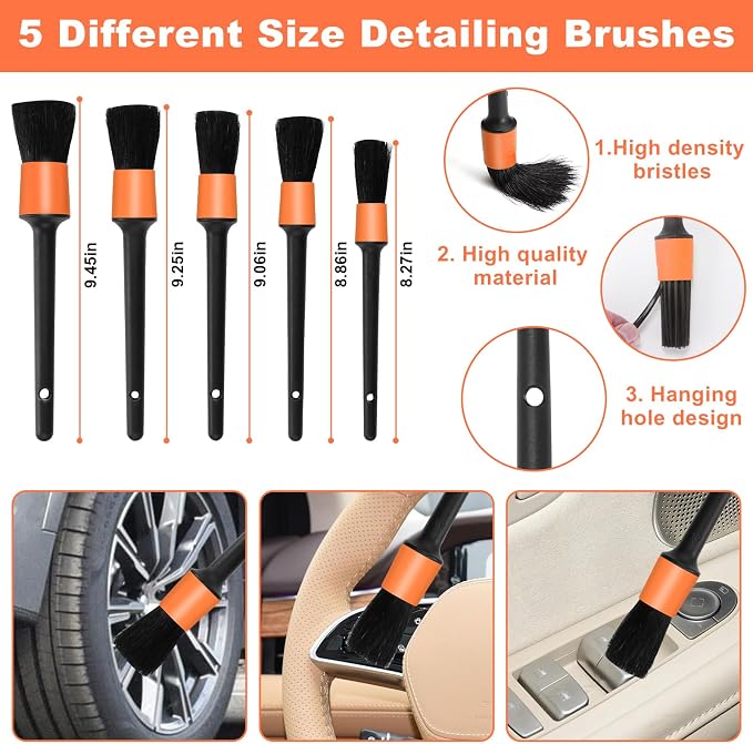 Viewsun Windshield Cleaner Tool, Detailing Kit Cleaner, Detailing Brush - Image 4