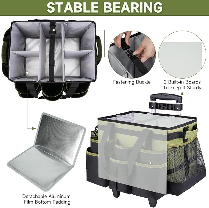 Large Rolling Cleaning Caddy Bag - Image 2