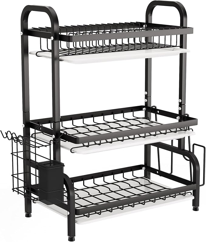 1Easylife Drying Rack, Metal 3-Tier Large Capacity Dish Rack by 1Easylife