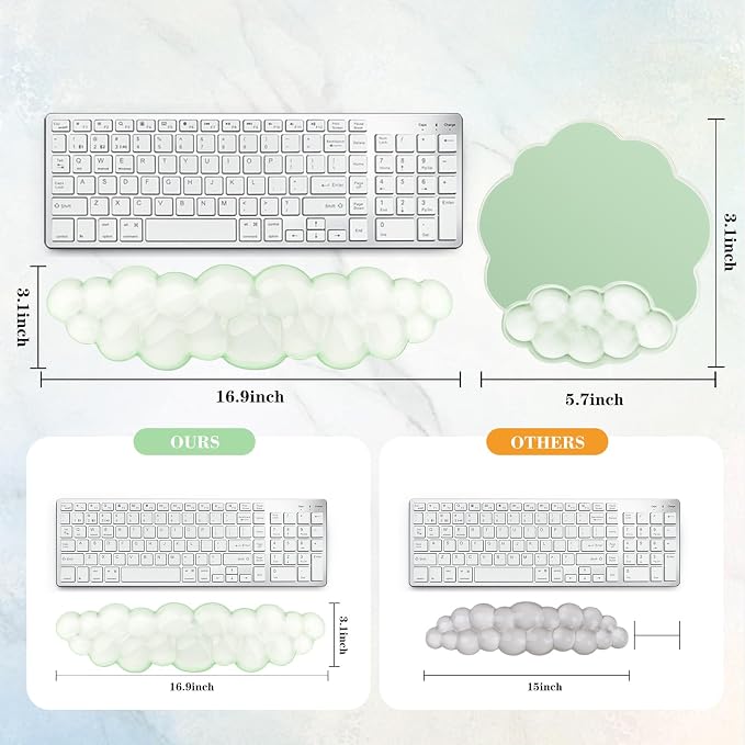 Gel Cloud Keyboard and Mouse Wrist Rest, Cute Wrist Support and Arm Support Rest - Image 5