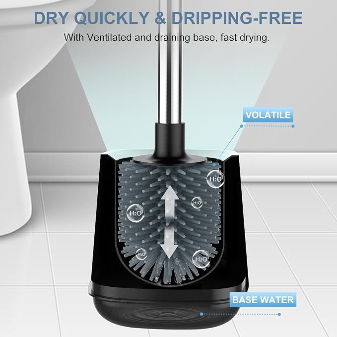 SetSail Silicone Toilet Bowl Brush and Holder Automatic Toilet Brushes - Image 5