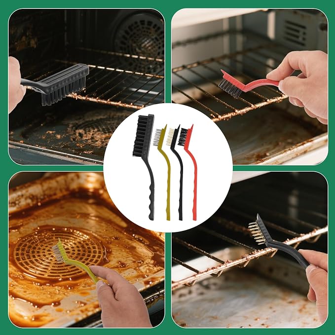 Heavy Duty Oven Cleaner Brush Kits, Include Razor Blade Scraper, Crevice - Image 5