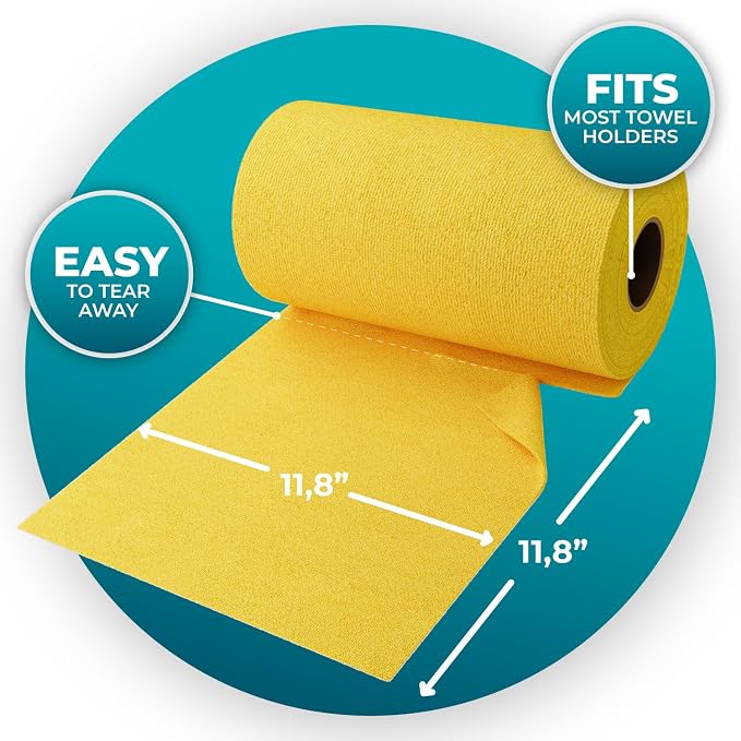 HELOMOR 100 Pack Microfiber Cleaning Cloth Roll - Image 3