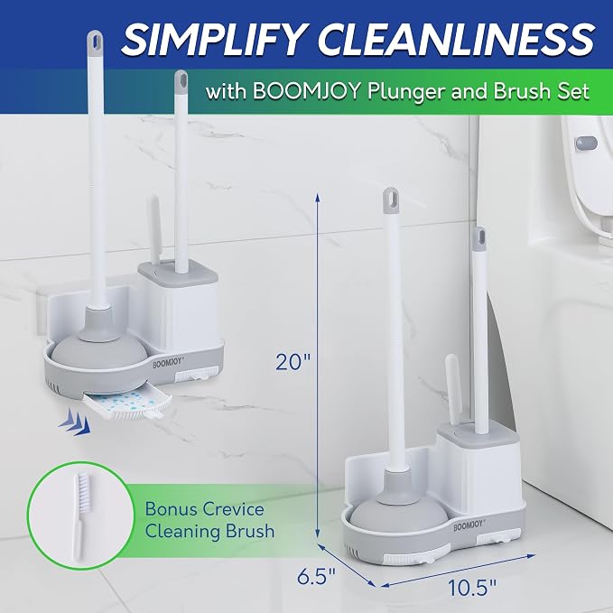 BOOMJOY Toilet Brush and Plunger Set - Image 2