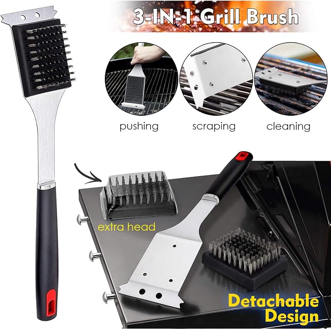 HaSteeL BBQ Grill Accessories Set of 7, Stainless Steel Grilling Tools Set - Image 4