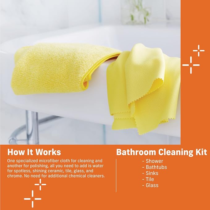 E-Cloth Bathroom Cleaning Kit, Premium Microfiber Cleaning Cloth, Ideal Bathroom - Image 2