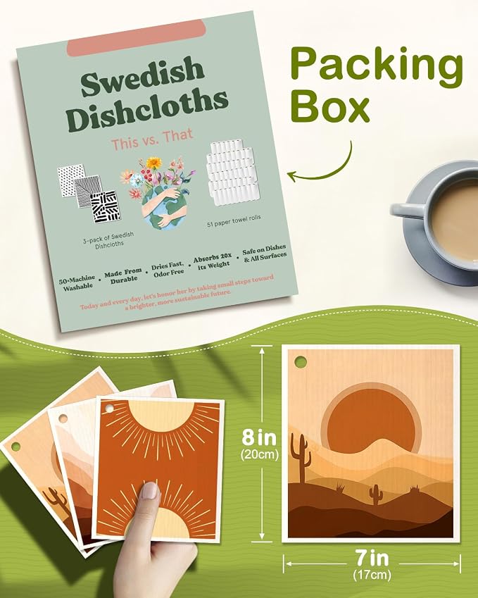 6 Pack Swedish Dishcloths for Kitchen - Image 2