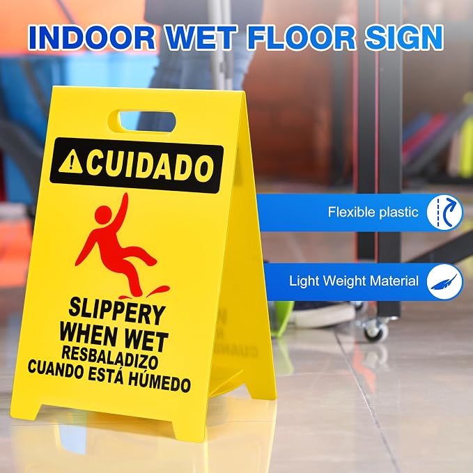 MATTHEW CLEANING 19'' Industrial Wet Floor Sign 6 Pack 2-Sided Durable - Image 4