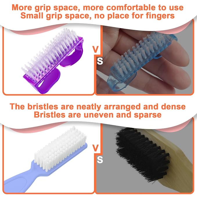 8 PCS Nail Brush for Cleaning Fingernails, Handle Grip Nail Scrubber Brush - Image 3