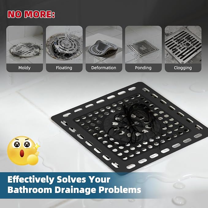 Hibbent Upgraded Shower Drain Hair Catcher, Shower Drain Cover - Image 3