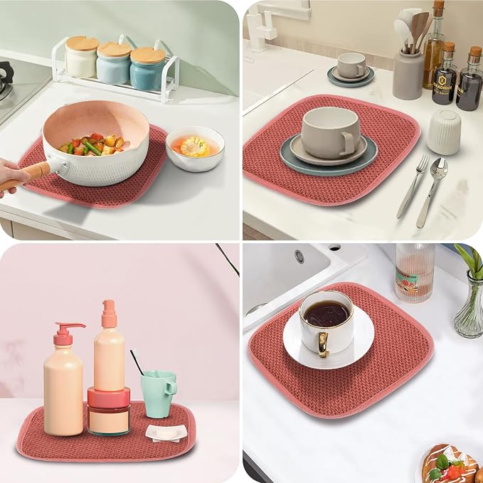 Microfiber Dish Drying Mat, Super Absorbent Kitchen Dish Drying Pad, Reversible - Image 5
