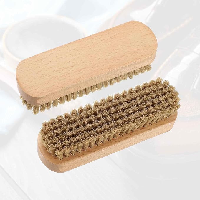 HARFINGTON Shoe Cleaning Brush 6"x2" Beech Wood Pig Bristle Boot Polish Brushes - Image 3