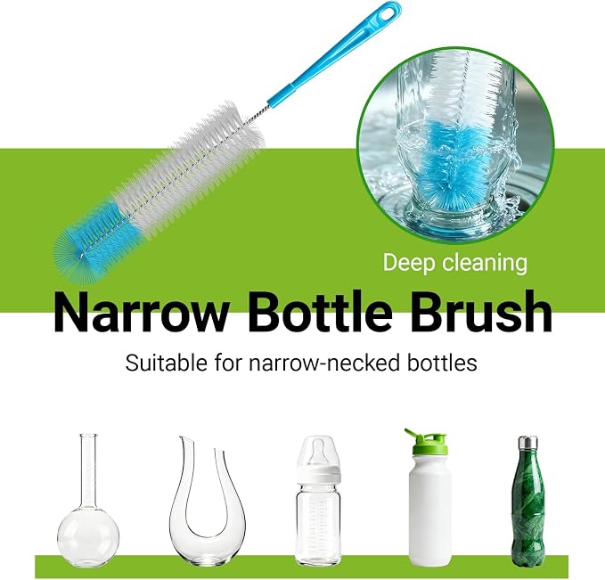 4-in-1 Bottle Brush, 16 Inches Stainless Steel Bottle Cleaner Brush - Image 4