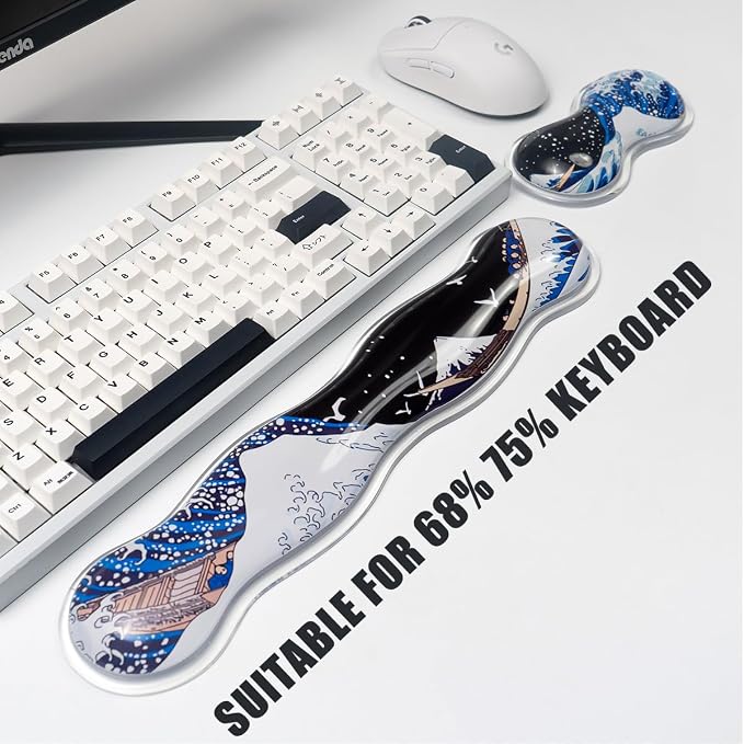 Ergonomic Silicone Gel Keyboard and Mouse Wrist Rest Set – Clear Wrist Rest - Image 3