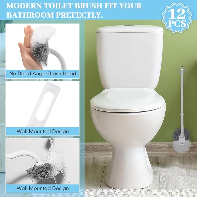 12 Pcs Curved Toilet Bowl Brush Bulk Bathroom Deep Cleaning Toilet Cleaner - Image 5