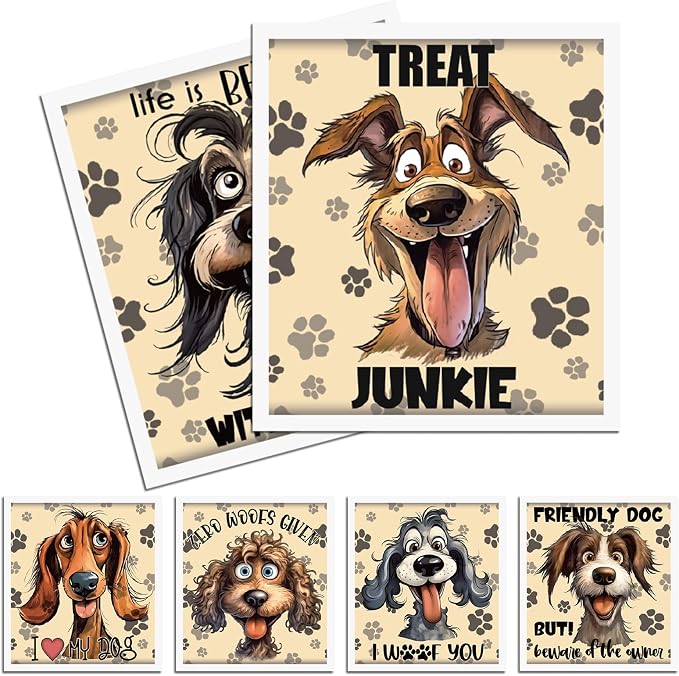 Funny Dog Swedish Dishcloths for Kitchen, 6 Pack Absorbent Swedish Dish Cloths by VISSTREE