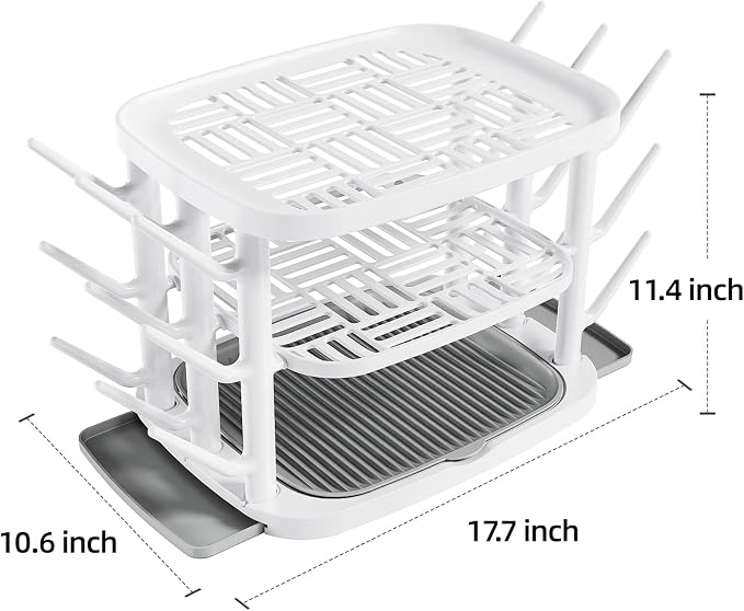 Baby Bottle Drying Rack, 3-Tier Large Capacity Countertop Organizer - Image 2