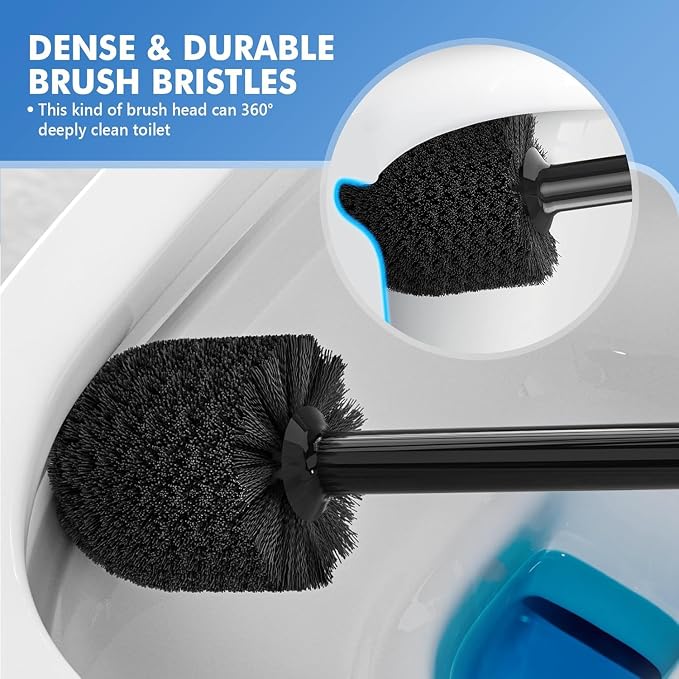 Toilet Plunger and Brush with Holder, Bowl Brush and Heavy Duty Toilet Plunger - Image 4