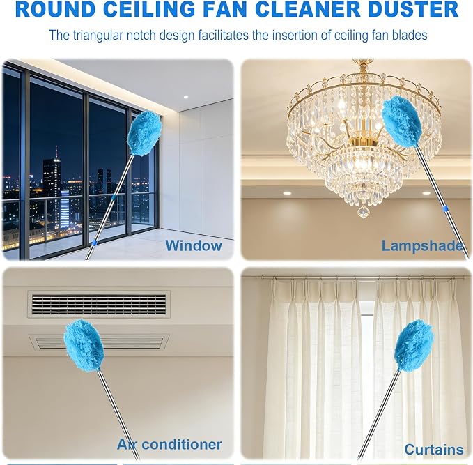 Ceiling Fan Cleaner Duster, Adjusts 16.3 to 62.6 Inch Cobweb Duster - Image 5
