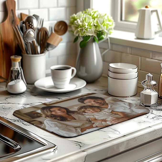 Custom Drying Mat with Picture Text Personalized Photo Dish Drying Mats - Image 7