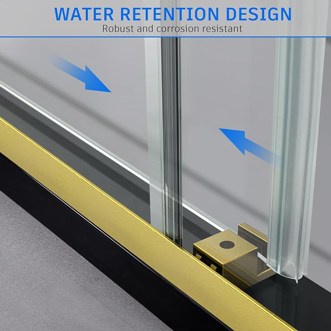 Frameless Sliding Shower Door, Stainless Steel Hardware, Double Sliding Shower - Image 6