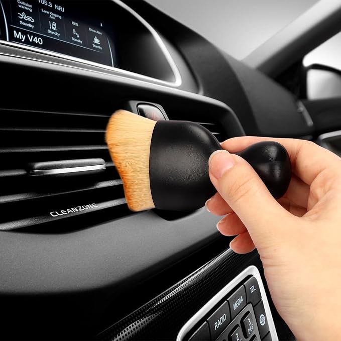 Car Interior Detailing Brush, Curved Design Car Cleaning Brush Dust Collectors - Image 7