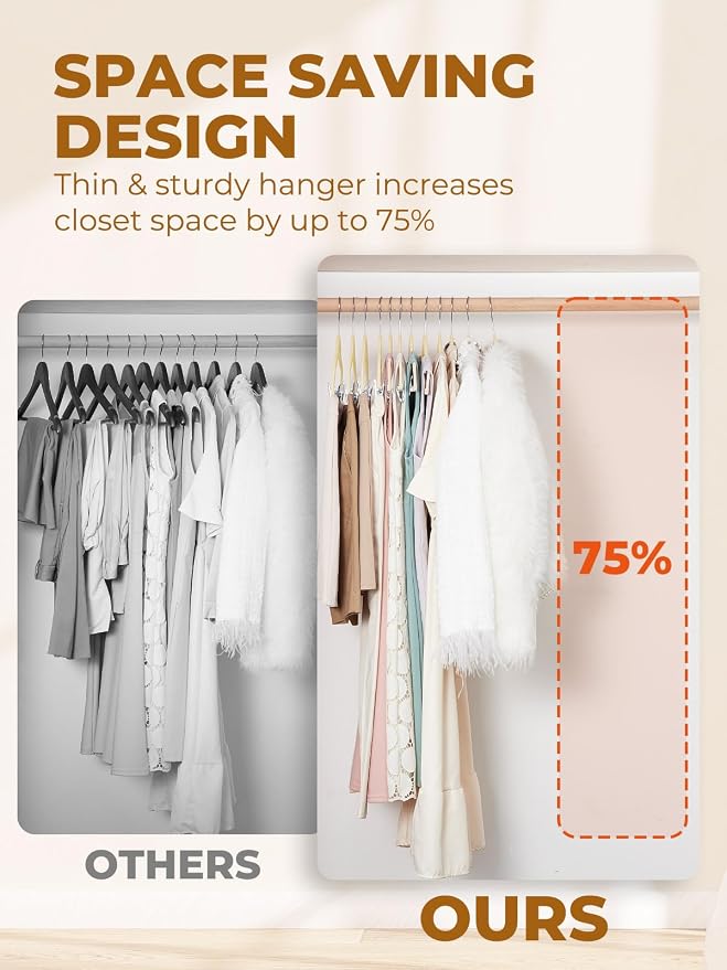 HOUSE DAY Velvet Skirt Hangers 36 Pack, Space Saving Slim Shorts Hanger - Image 6