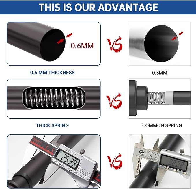BRIOFOX Industrial Shower Curtain Rod - Image 5