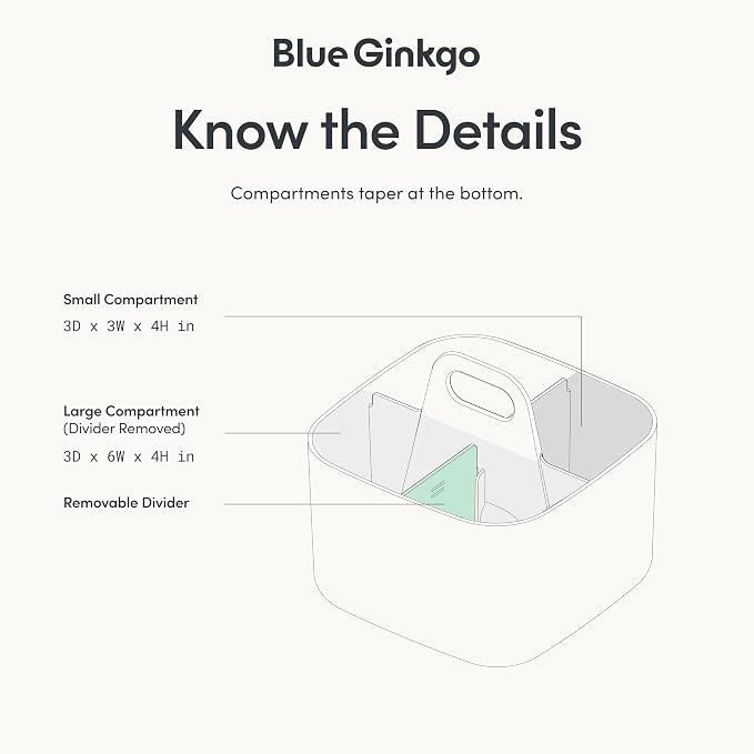 BLUE GINKGO Small Stackable Organizer Caddy – Korean-Made Portable Tote - Image 4