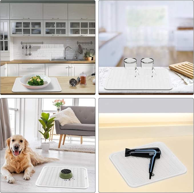 ZLR Silicone Dish Drying Mat for Kitchen Counter, Eco-Friendly Fast Dry Dish Mat - Image 9