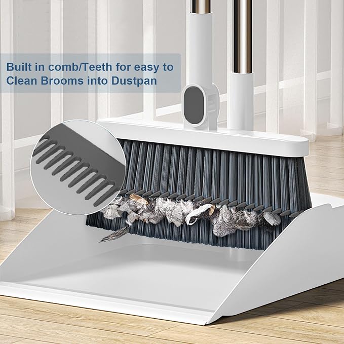 37.8in Broom and Dustpan Set Foldable Hand Broom - Image 6