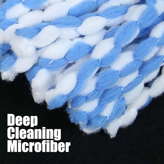 2 Pack Spin mop Replacement Head, Spin mop Scrub Brush, Microfiber Mop Refills - Image 9