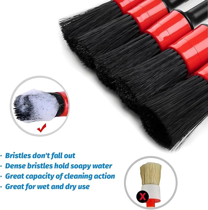 10PCS Car Detailing Brush Set, Vehicle Interior Cleaning Kit Includes Steel - Image 4