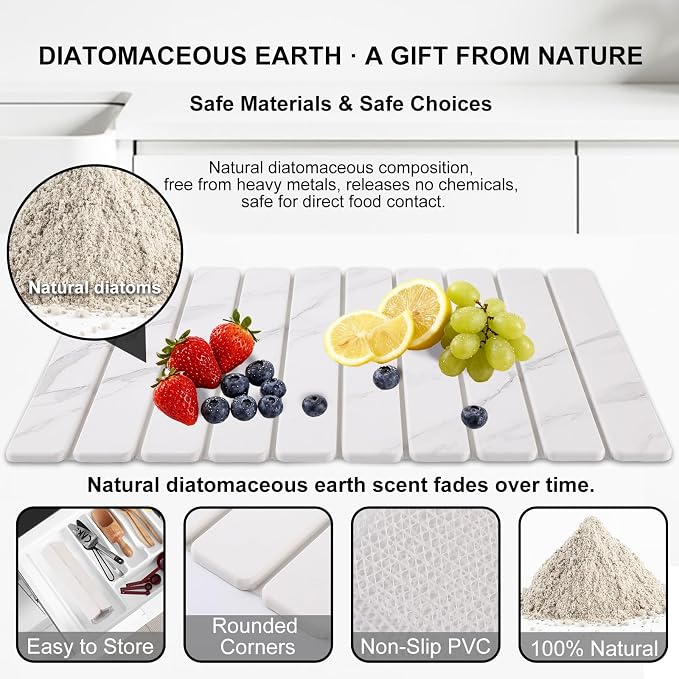 3 PCS Large Stone Dish Drying Mat - Image 3