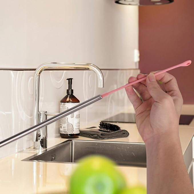 2pcs Silicone Straw Cleaner Brush, 9.5in Extra Long Reusable Straw Brush - Image 5