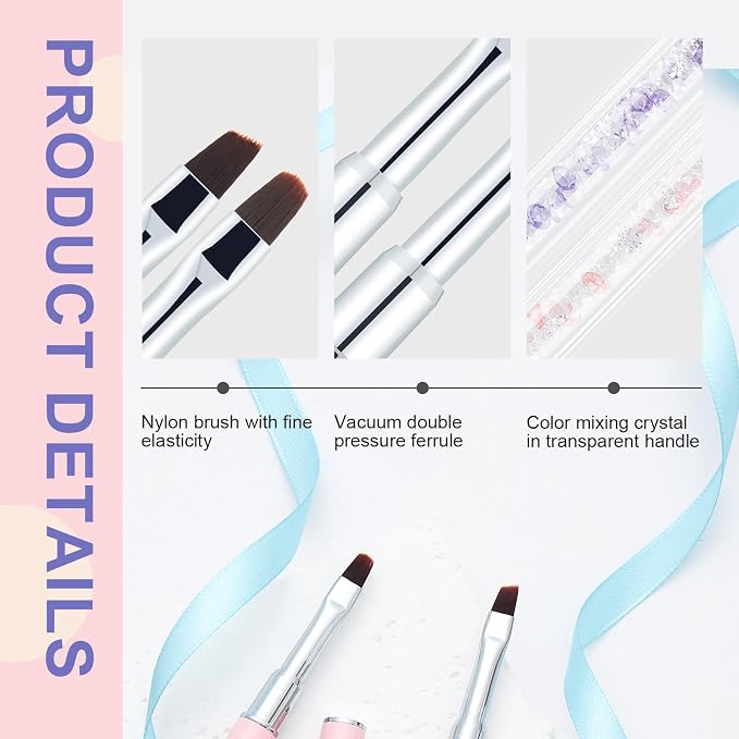 2PCS Nail Art Clean Up Brushes - Image 2